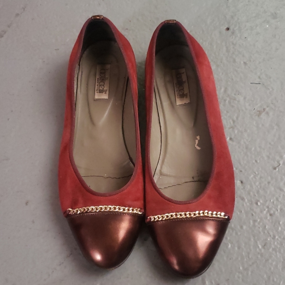 Dark red flats